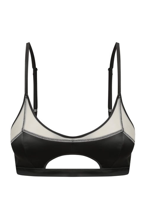MAE Light Half Moon Cut-Out Bra - Satin Top