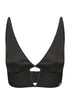 QUINN Black Satin Long Line Bralette