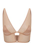 ANDI Coffee Mesh + Satin Long Line Bralette