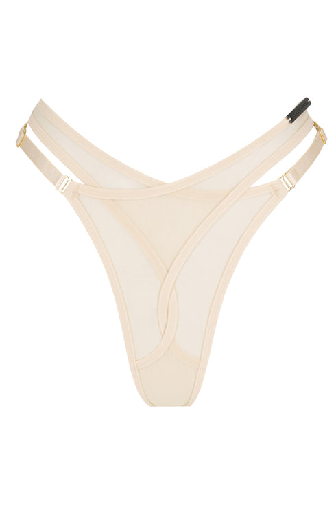 BAILEY Champagne Mesh Twist Front G-String