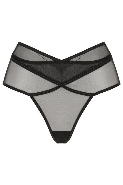 ANDI Black Mesh Cross-Over Brazilian Brief