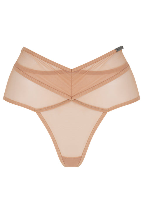 ANDI Coffee Mesh Cross-Over Brazilian Brief