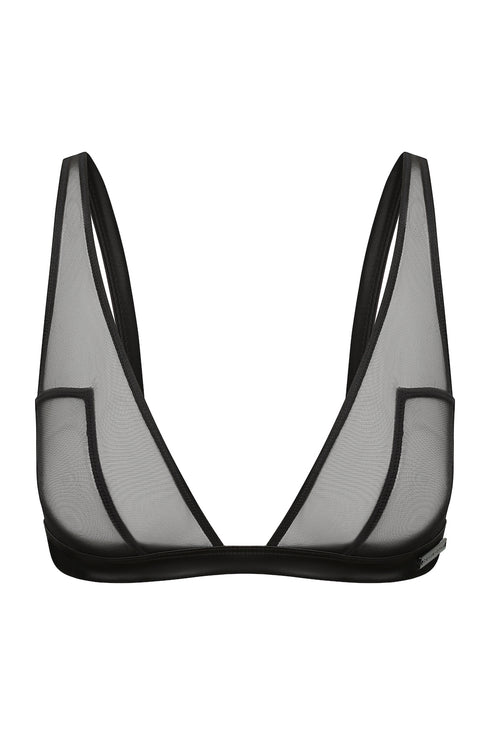 COLLINS Black Triangle Mesh Bra Top