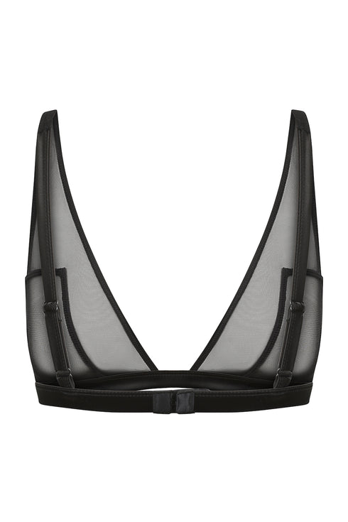 COLLINS Black Triangle Mesh Bra Top