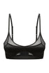 MAE Black Half Moon Cut-Out Bra - Satin Top