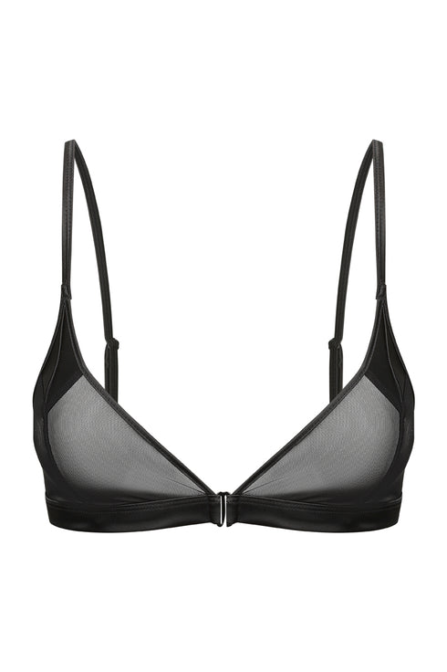JOAN Black Front-Clip Triangle Bra