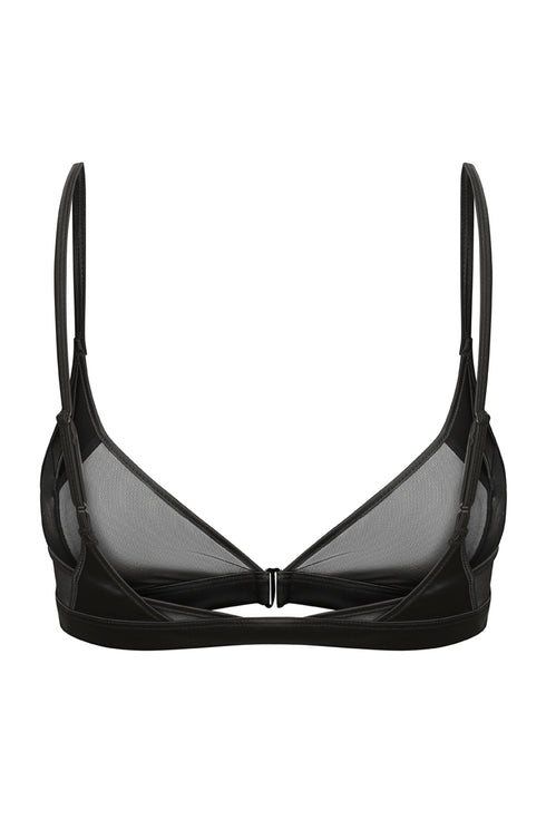JOAN Black Front-Clip Triangle Bra