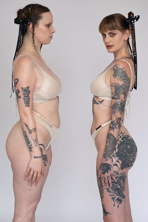 BAILEY Champagne Mesh Twist Front G-String