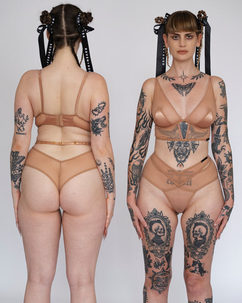 ANDI Coffee Mesh Cross-Over Brazilian Brief