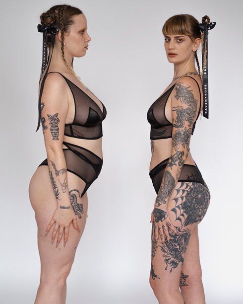 ANDI Black Mesh Cross-Over Brazilian Brief