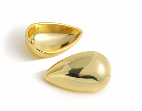 DION (DOWN) GOLD Oversized Teardrop Studs