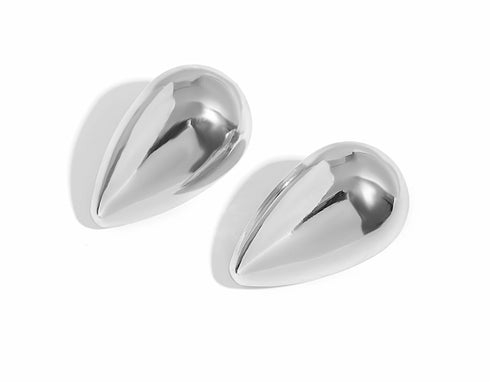 DION (DOWN) SILVER Oversized Teardrop Studs
