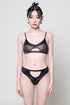 WEST Black Half Moon Cut-Out Bra - Mesh Top