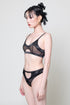 WEST Black Half Moon Cut-Out Bra - Mesh Top