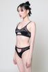 MAE Black Half Moon Cut-Out Bra - Satin Top