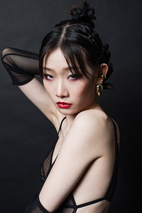 LEON GOLD Oversized Ball Cuff Set