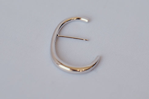DYLAN Silver C Shape Stud Earrings