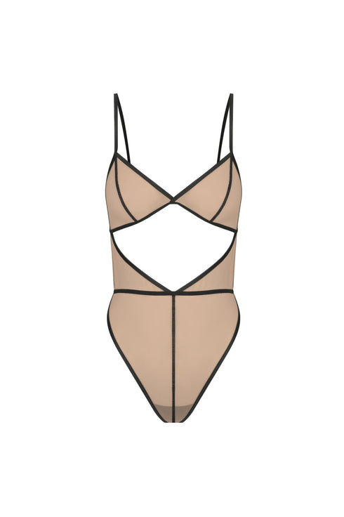 LEXI Dark Nude Cut-Out Bodysuit