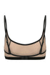 WARREN Dark Scoop Neck Mesh Bra Top