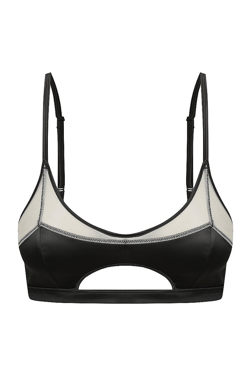 WEST Light Half Moon Cut-Out Bra - Mesh Top