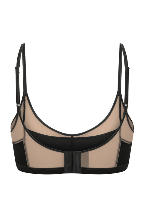 MAE Dark Half Moon Cut-Out Bra - Satin Top