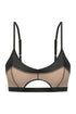 WEST Dark Half Moon Cut-Out Bra - Mesh Top