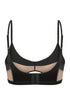 WEST Dark Half Moon Cut-Out Bra - Mesh Top