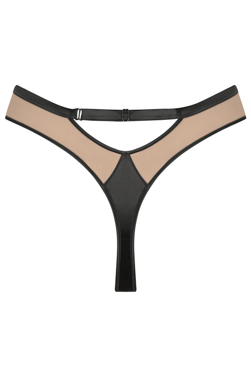 WEST Dark Half Moon Cut-Out Mesh G-String