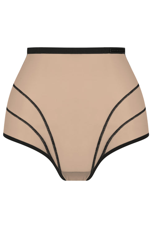 WARREN Dark Nude Ultra High Waisted Mesh Briefs