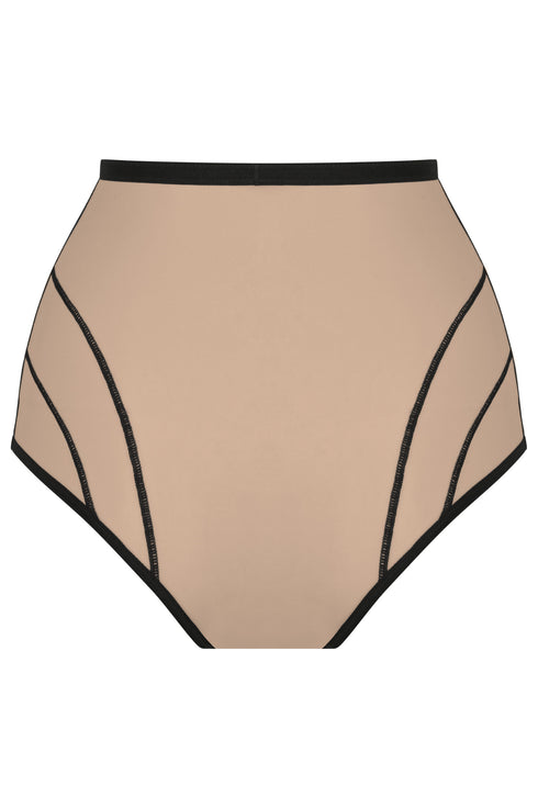 WARREN Dark Nude Ultra High Waisted Mesh Briefs