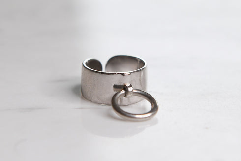 SAGE 925 Sterling Silver Large Hoop Ring