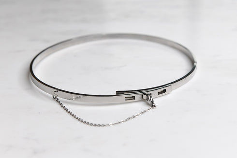 BOWIE Thin Silver Choker with Chain Closure