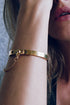 KARTER Thin Gold Cuff Bracelet with Chain Closure