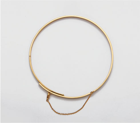 BOWIE Thin Gold Choker with Chain Closure