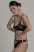 WEST Black Half Moon Cut-Out Mesh G-String