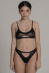 WEST Black Half Moon Cut-Out Mesh G-String