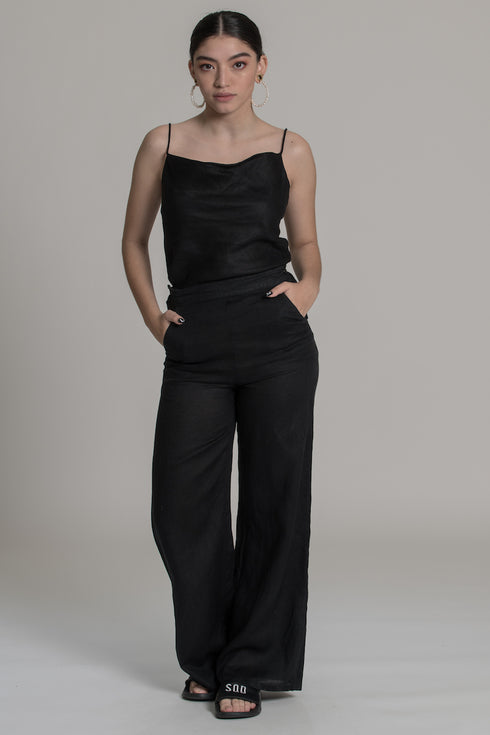 HENDRIX Wide-Leg Linen Pants