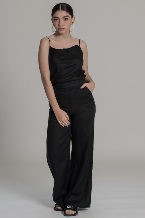 HENDRIX Wide-Leg Linen Pants