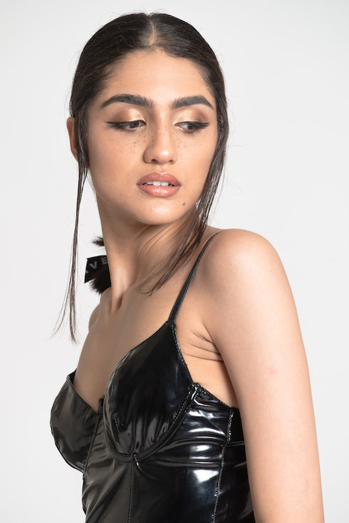 REGENT Mini PVC Dress with Centre Bust Detailing